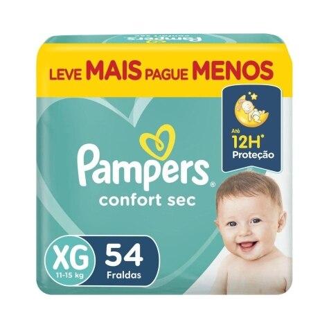 Fralda Pampers Confort Sec XG Leve Mais Por Menos Jumbo 54 Unidades - Imagem 1