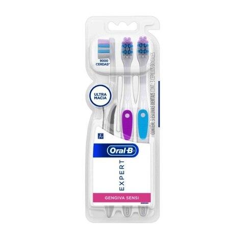 Escova Dental Oral-B Expert Gengiva Sensi 3 Unidades - Imagem 1