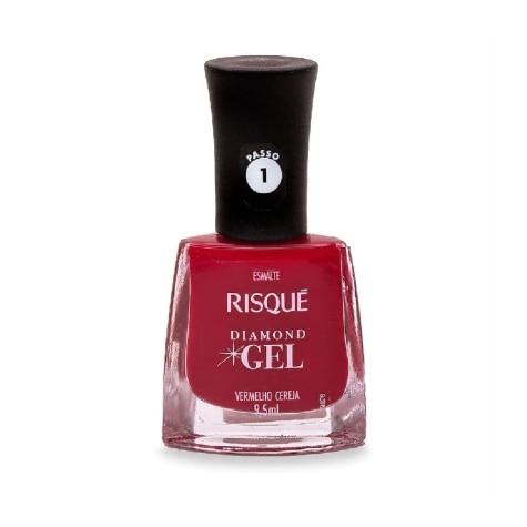 Esmalte Cremoso Risqué Diamond Gel Vermelho Cereja 9,5ml - Imagem 1