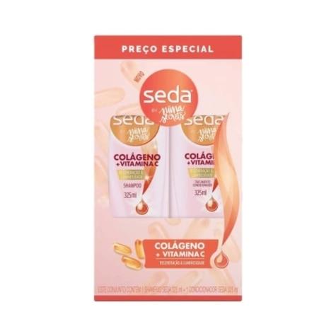 Kit Seda By Niina Secrets Colágeno + Vitamina C Cabelo Quebradiço Shampoo 325ml + Condicionador 325ml - Imagem 1