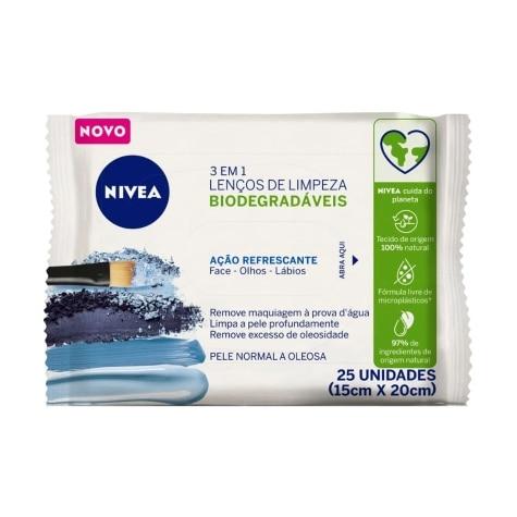 Lenços Umedecidos Demaquilantes Nivea 3 em 1 Ação Refrescante 25 Unidades - Imagem 1