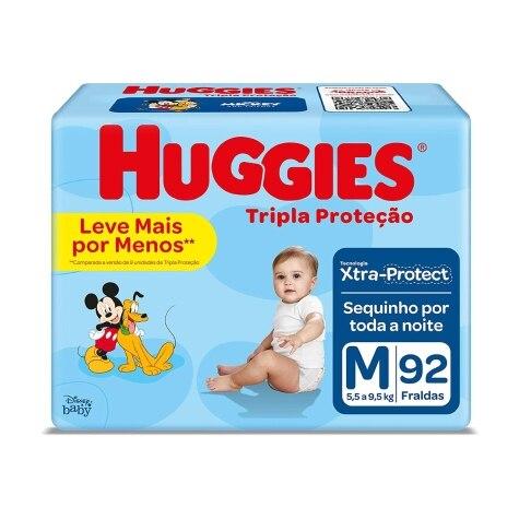 Fralda Huggies Tripla Proteção M 92 Unidades - Imagem 1
