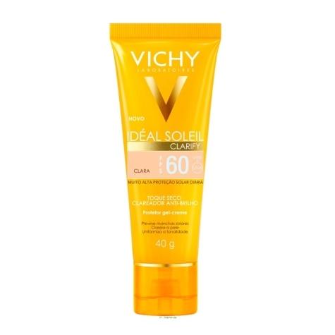 Protetor Solar Facial Vichy Ideal Soleil FPS60 Gel Creme Cor Clara 40g - Imagem 1