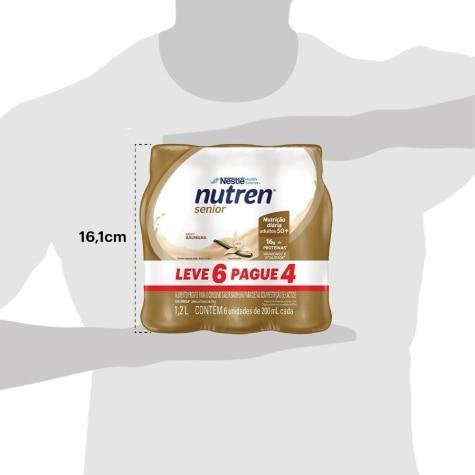 Kit Complemento Alimentar Nutren Senior Sabor Baunilha Leve 6 Pague 4 200ml - Imagem 3
