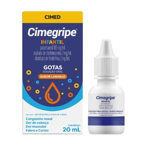 Cimegripe Infantil Gotas Sabor Laranja 20ml - Imagem 2