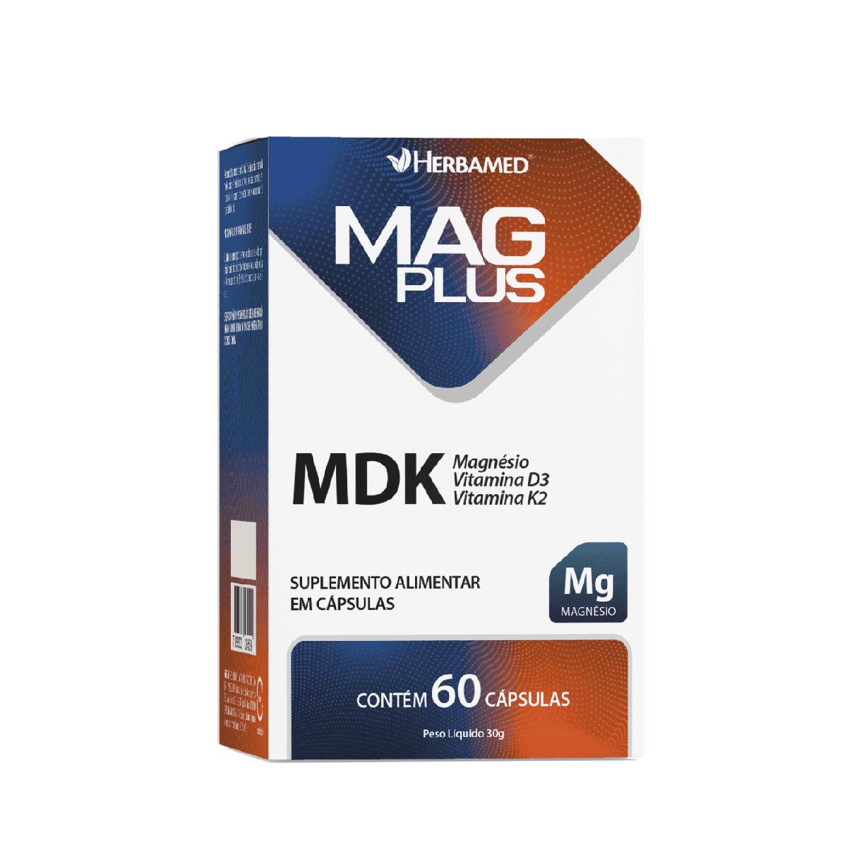 Mag Plus MDK Magnésio Vitamina D3 K2 Herbamed 60 Cápsulas - Imagem 1