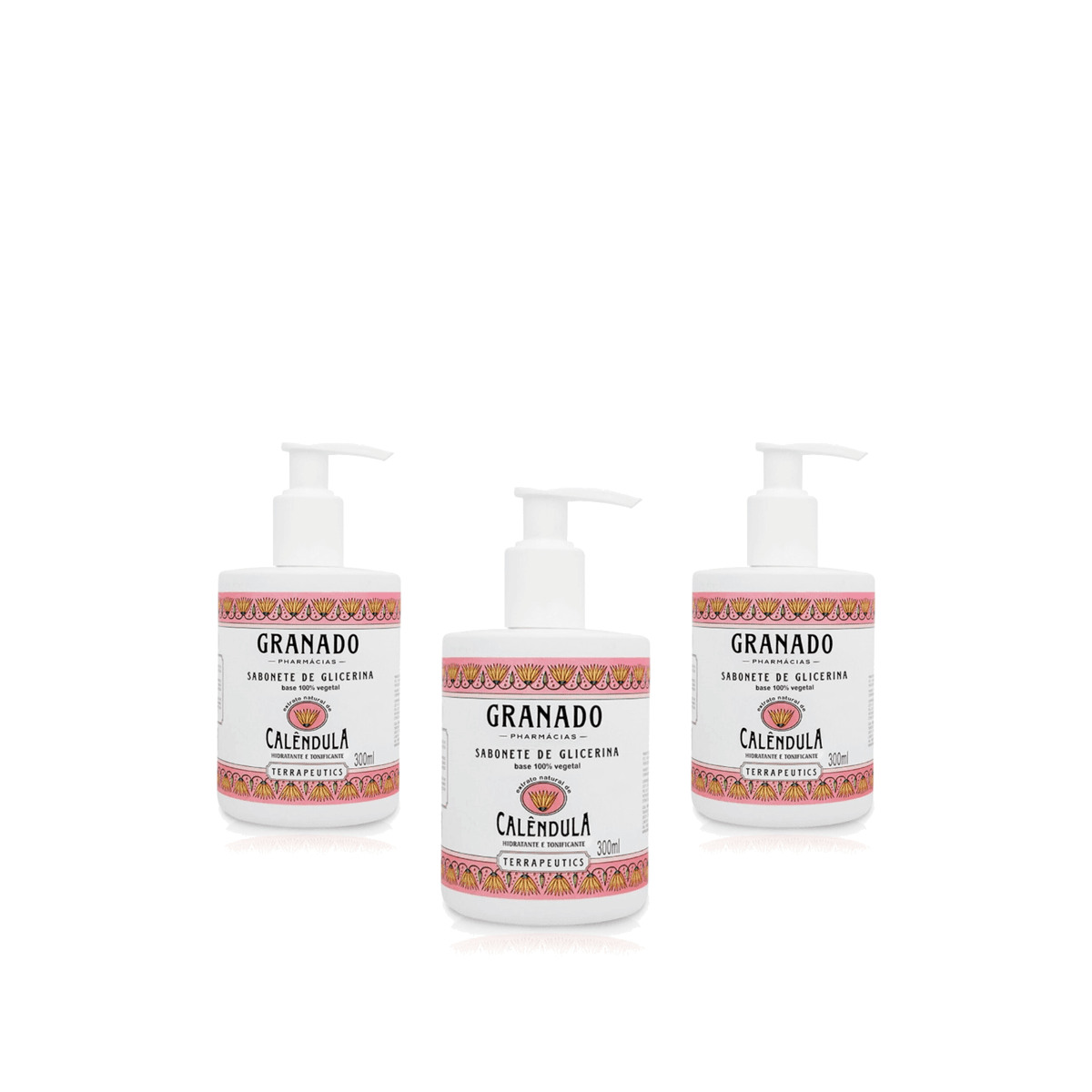 Kit 3 Unidades Sabonete Líquido Granado Calêndula 300ml - Imagem 1