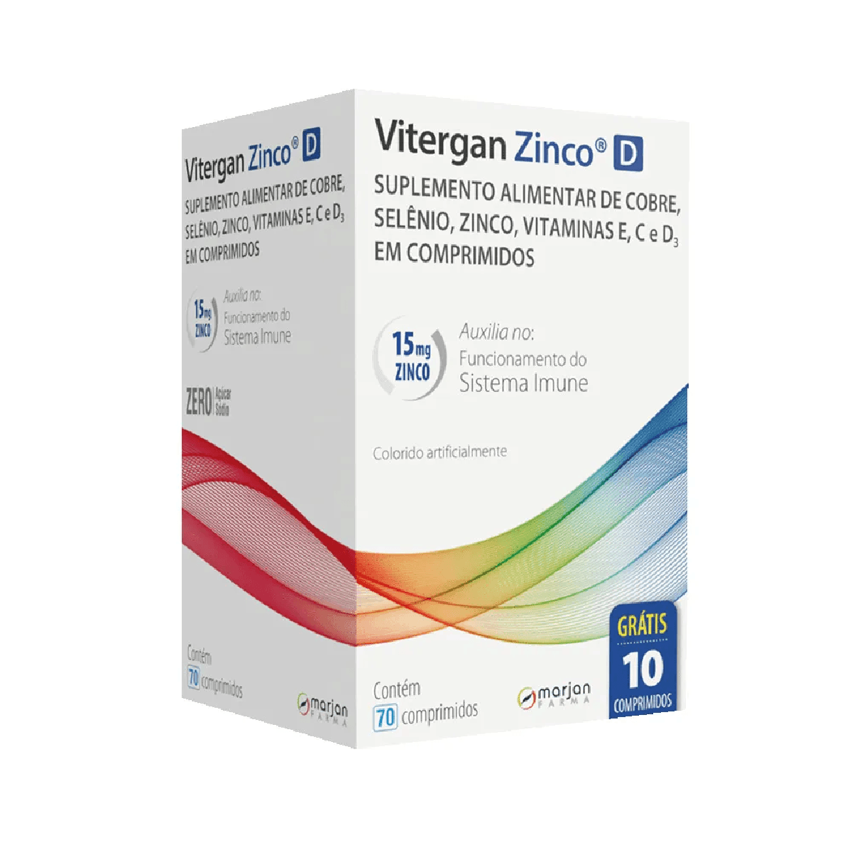 Suplemento Alimentar Marjan Vitergan Zinco D 70 Comprimidos - Imagem 1