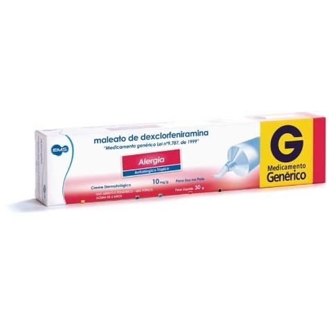Maleato de Dexclorfeniramina Creme 10mg 30g EMS Genérico - Imagem 1
