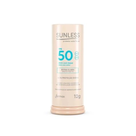 Protetor Solar Facial Sunless FPS50 Stick Cor Extra Clara 12g - Imagem 1