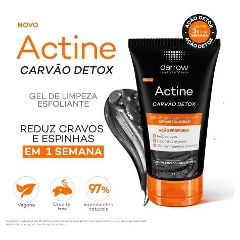 Gel de Limpeza Darrow Actine Carvão Detox Esfoliante Facial 100g - Imagem 3