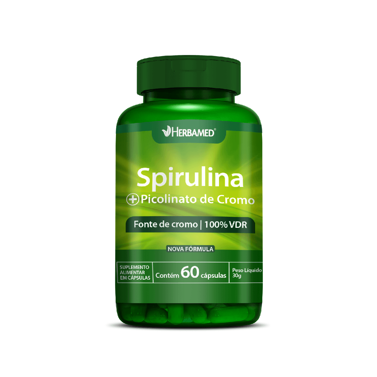 Spirulina Herbamed com 60 Cápsulas - Imagem 1