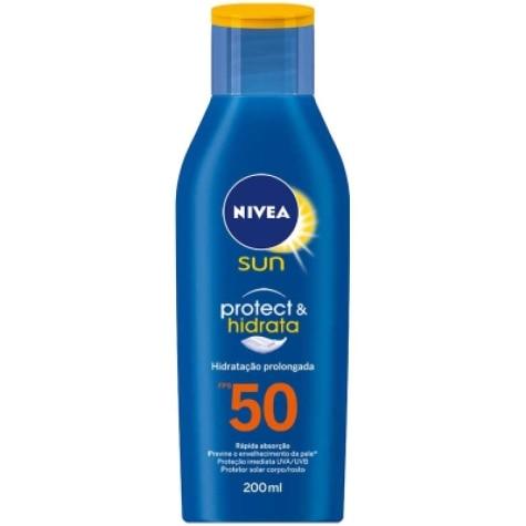 Protetor Solar Facial e Corporal Nivea Sun Protect & Hidrata FPS50 200ml - Imagem 1