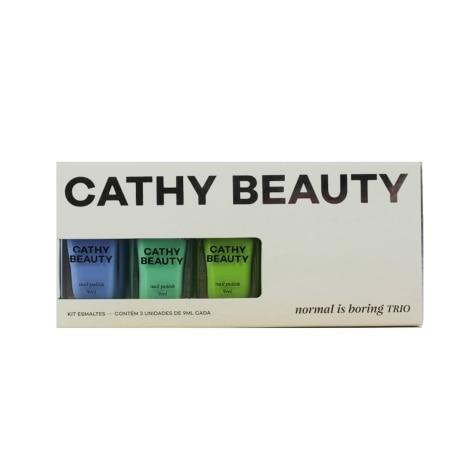 Kit Esmaltes Cremosos Cathy Beauty Normal is Boring 3 Unidades 9ml - Imagem 1