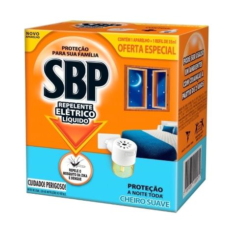 Repelente Elétrico Líquido SBP 45 Noites Cheiro Suave + Refil - Imagem 1