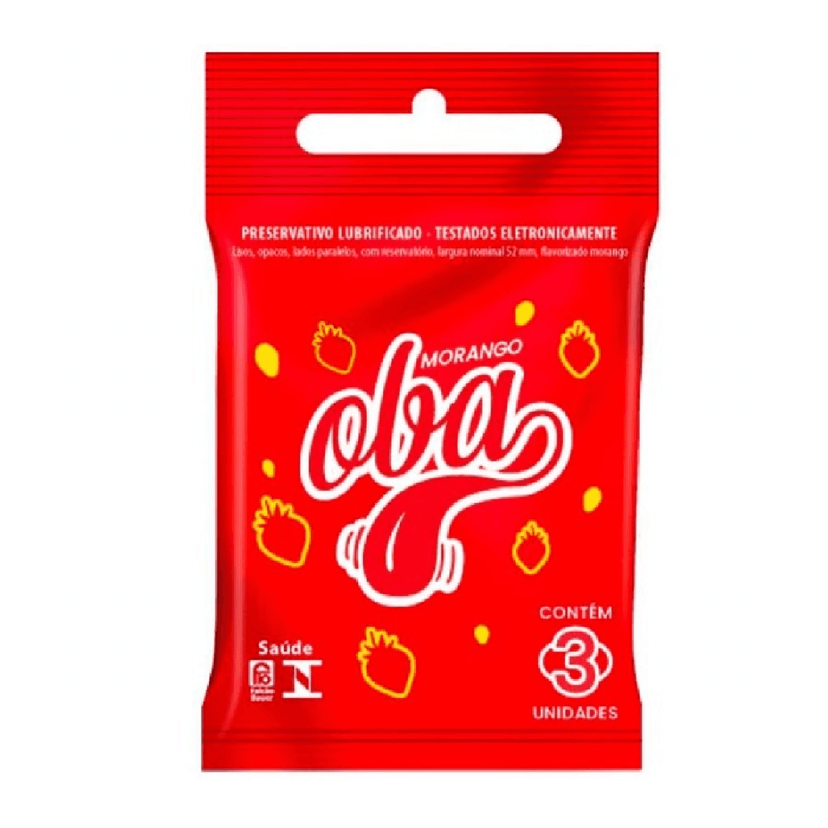 Preservativo Oba Sabor Morango 3 Unidades