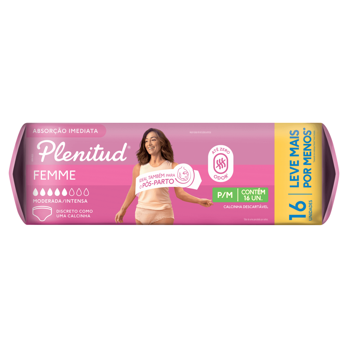 Roupa íntima Plenitud Femme P/M 16 Unidades Leve Mais por Menos - Imagem 2