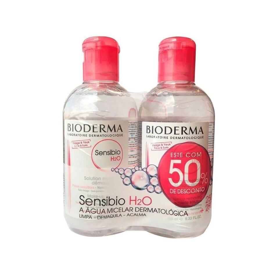 Kit Água Micelar Bioderma Sensibio H2O Facial 250ml Ganhe 50% na 2ª Unidade