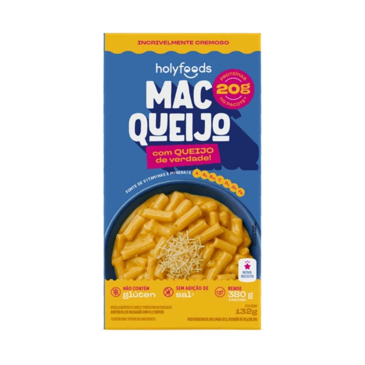 Macarrão Mac Queijo Holyfoods 132g - Imagem 1