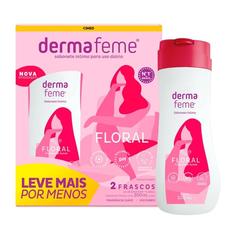 Kit Sabonete Líquido Dermafeme Floral 200ml 2 Unidades