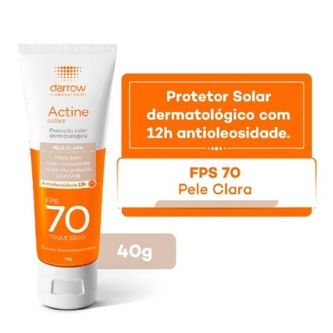Protetor Solar Facial Actine Colors FPS70 Cor Clara 40g - Imagem 2