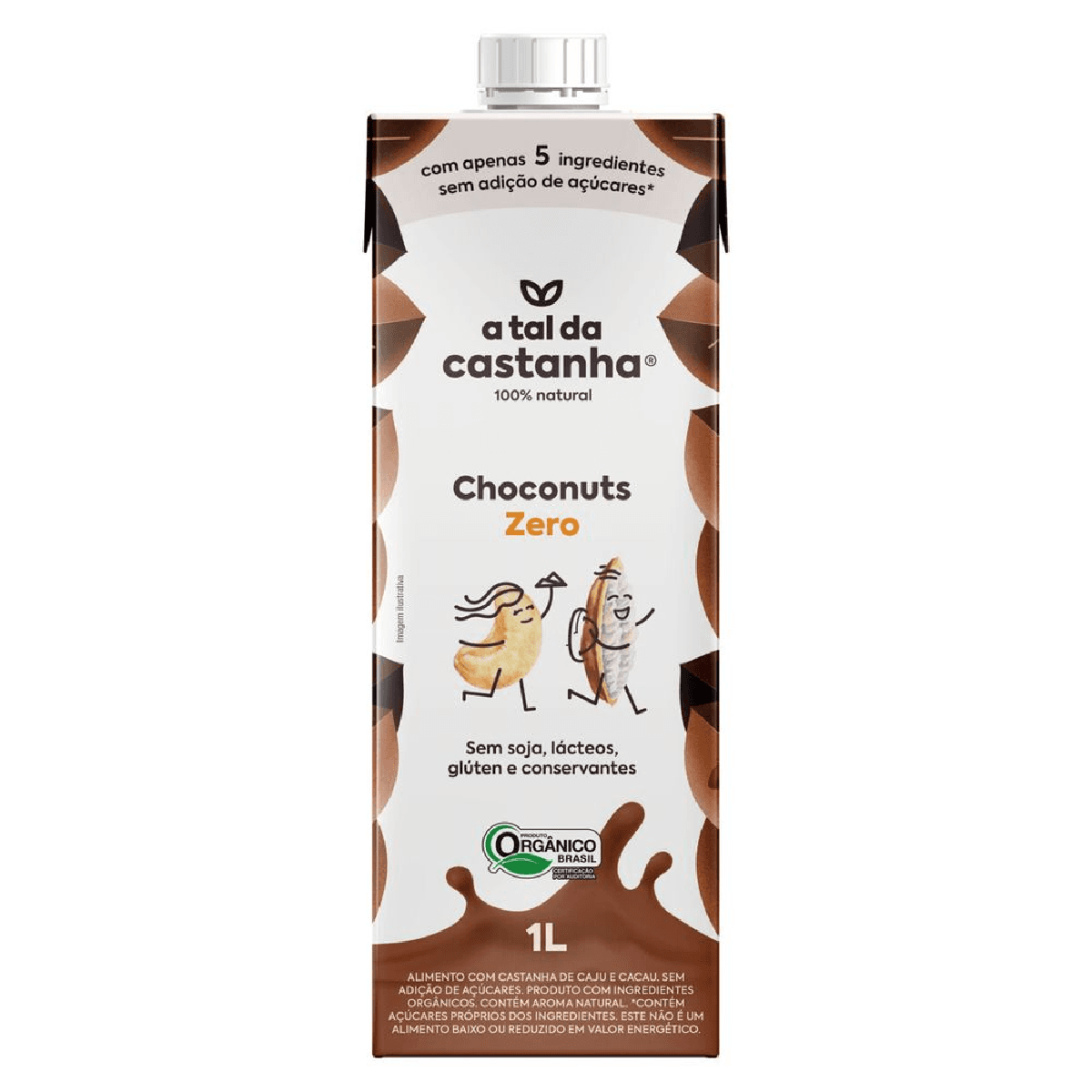 Bebida Vegetal A Tal da Castanha Choconuts Zero 1l - Imagem 1