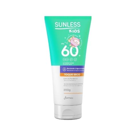 Protetor Solar Corporal Sunless Kids Toque Seco FPS60 200g - Imagem 1
