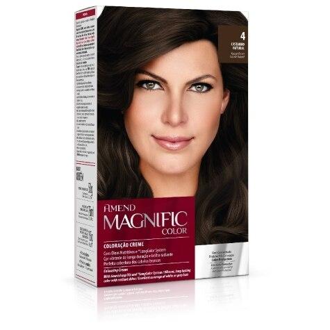 Tinta de Cabelo Permanente Amend Magnific Color Creme - 4 Castanho Natural - Imagem 1