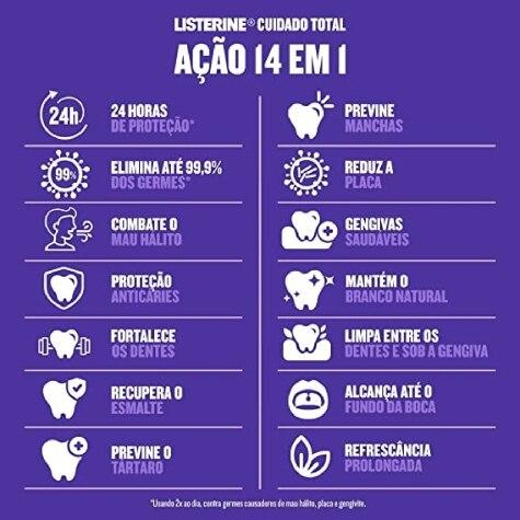 Enxaguante Bucal Listerine Cuidado Total Menta Premium Sem Álcool Leve mais Pague menos 500ml - Imagem 4