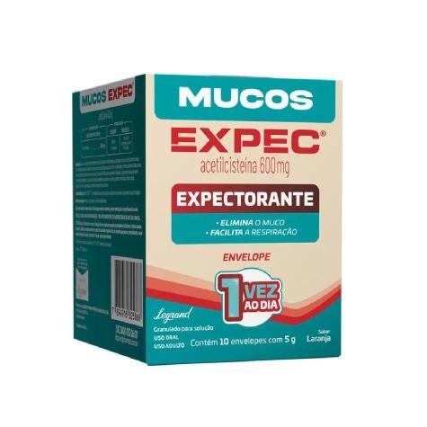 Mucos Expec 600mg Sabor Laranja 10 Envelopes 5g - Imagem 1