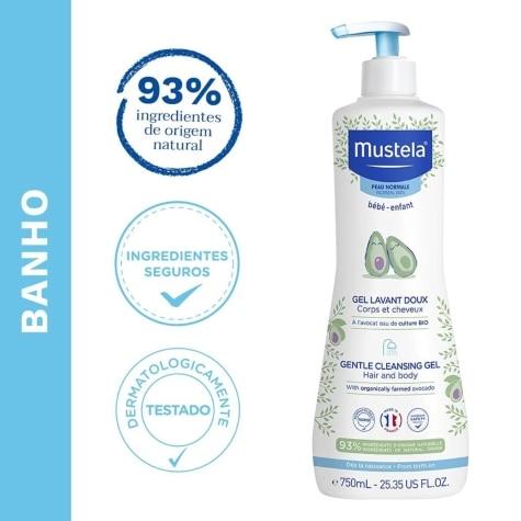 Gel de Banho Mustela Bebê Corpo e Cabelo 750ml - Imagem 3