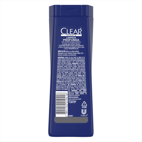 Shampoo Clear Men Limpeza Profunda Anticaspa 400ml - Imagem 2