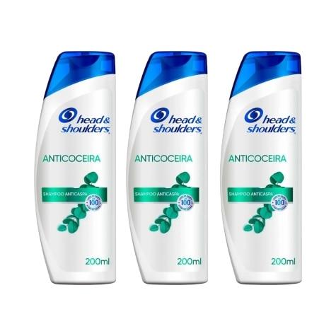 Kit 3 Unidades Shampoo Head & Shoulders Anticoceira 200ml - Imagem 1