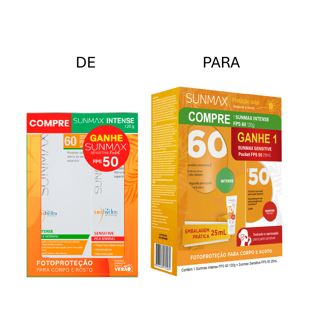 Kit Protetor Solar Corporal Sunmax Intense FPS60 120g Ganhe Protetor Solar Facial Sensitive Pocket FPS50 25ml - Imagem 2