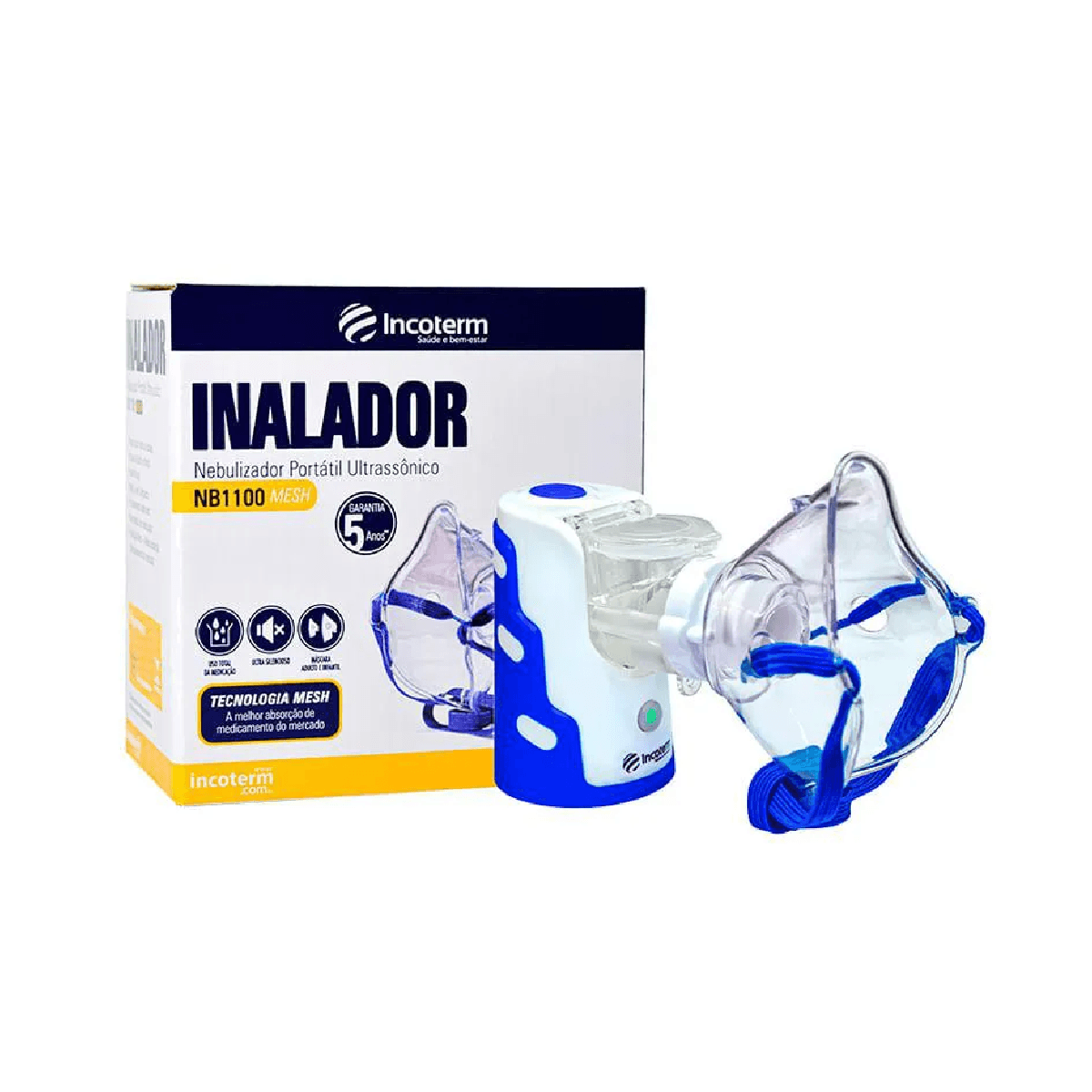 Inalador Portátil Ultrassonico Incoterm NB1100 Mesh - Imagem 1