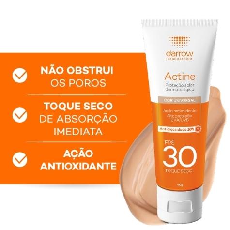 Protetor Solar Facial Actine Toque Seco FPS30 Loção Cor Universal 40g - Imagem 3