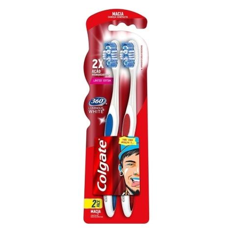 Escova Dental Colgate 360 Luminous White Leve 2 Pague 1 - Imagem 1