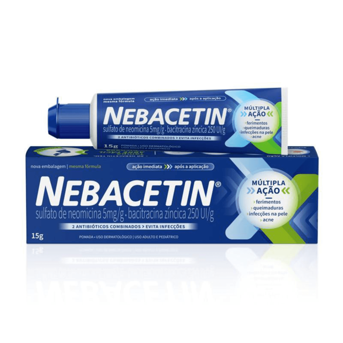 Nebacetin Pomada 5mg + 250UI 15g - Imagem 1