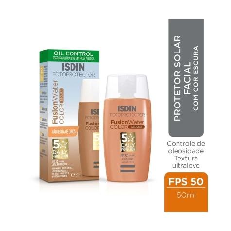 Fotoprotetor Facial Isdin Fusion Water FPS50 Cor Escura 50ml - Imagem 2
