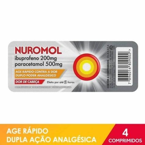 Nuromol 200mg + 500mg 4 Comprimidos Revestidos - Imagem 2