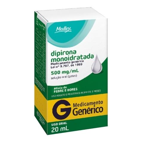 Dipirona Monoidratada Gotas 500mg/ml 20ml Medley Genérico - Imagem 1