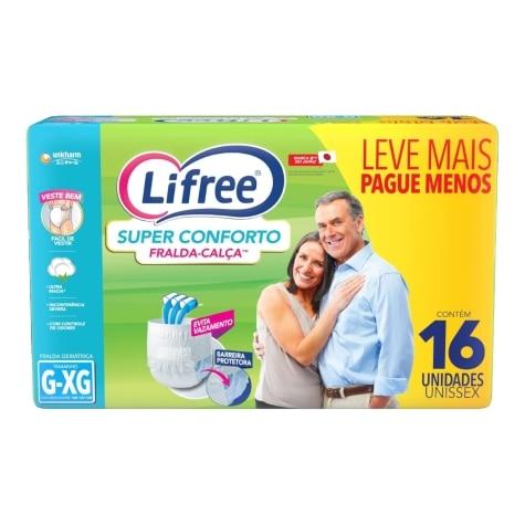 Fralda-Calça Geriátrica Lifree Super Conforto Unissex G-XG 16 Unidades Leve mais Pague menos - Imagem 1