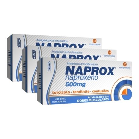 Kit 3 Unidades Naprox 500mg 10 Comprimidos - Imagem 1