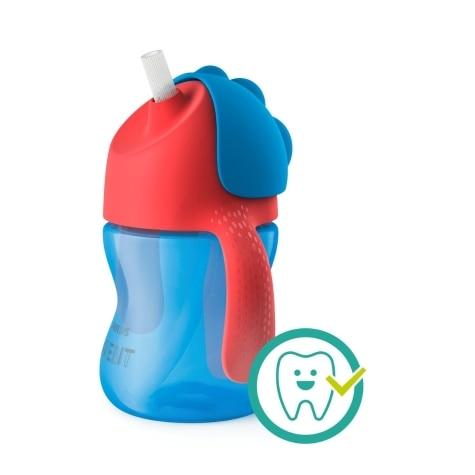 Copo com Canudo Avent Dinossauro Azul e Vermelho 200ml - Imagem 3