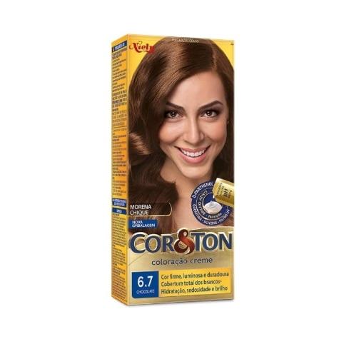 Tintura Cor&ton Niely Coloração Creme 6.7 Chocolate 135g - Imagem 1