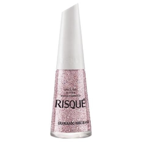 Esmalte Efeitos Risqué Glitter Granulado Rosé 8ml - Imagem 1