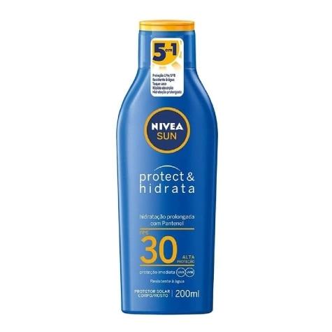 Protetor Solar Facial e Corporal Nivea Sun Protect & Hidrata FPS30 200ml - Imagem 1