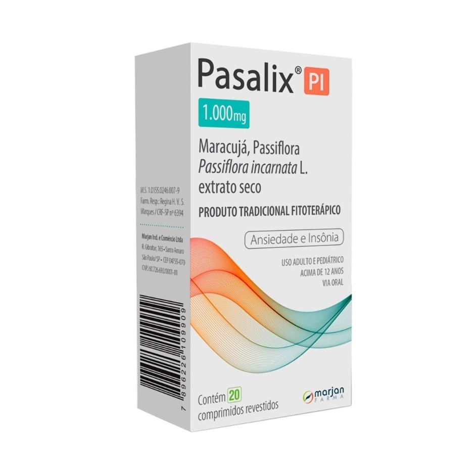 Pasalix PI Passiflora Incarnata 1000mg 20 Comprimidos Revestidos