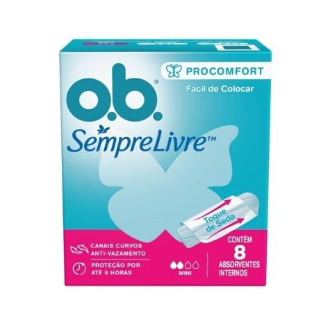 Absorvente Interno O.B. Sempre Livre ProComfort Mini 8 Unidades - Imagem 1