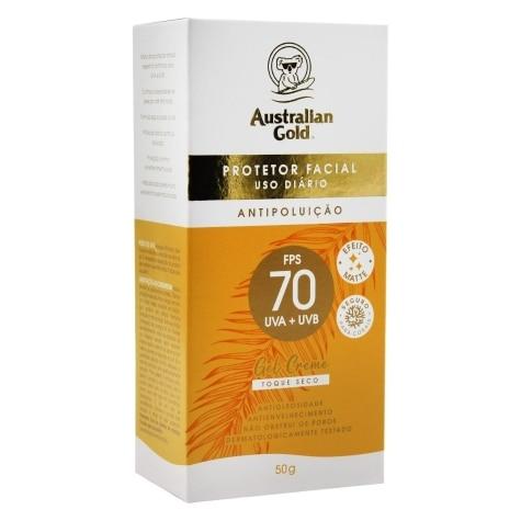 Protetor Solar Facial Australian Gold FPS70 Antipoluição Gel Creme Incolor 50g - Imagem 2